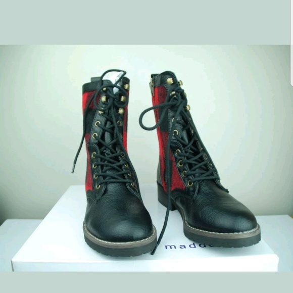 Madden Girl Miles Red Pl Calf Boots - Picture 3 of 3